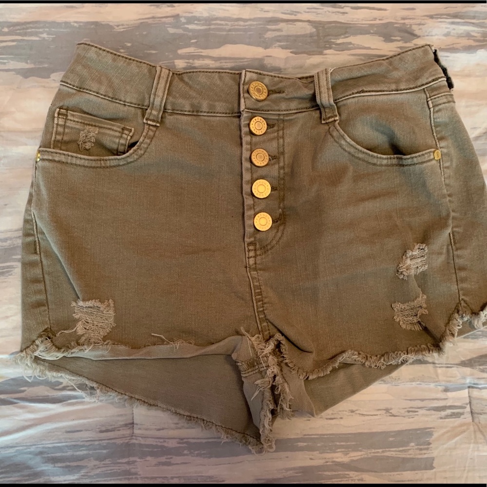 High Waisted Green Shorts